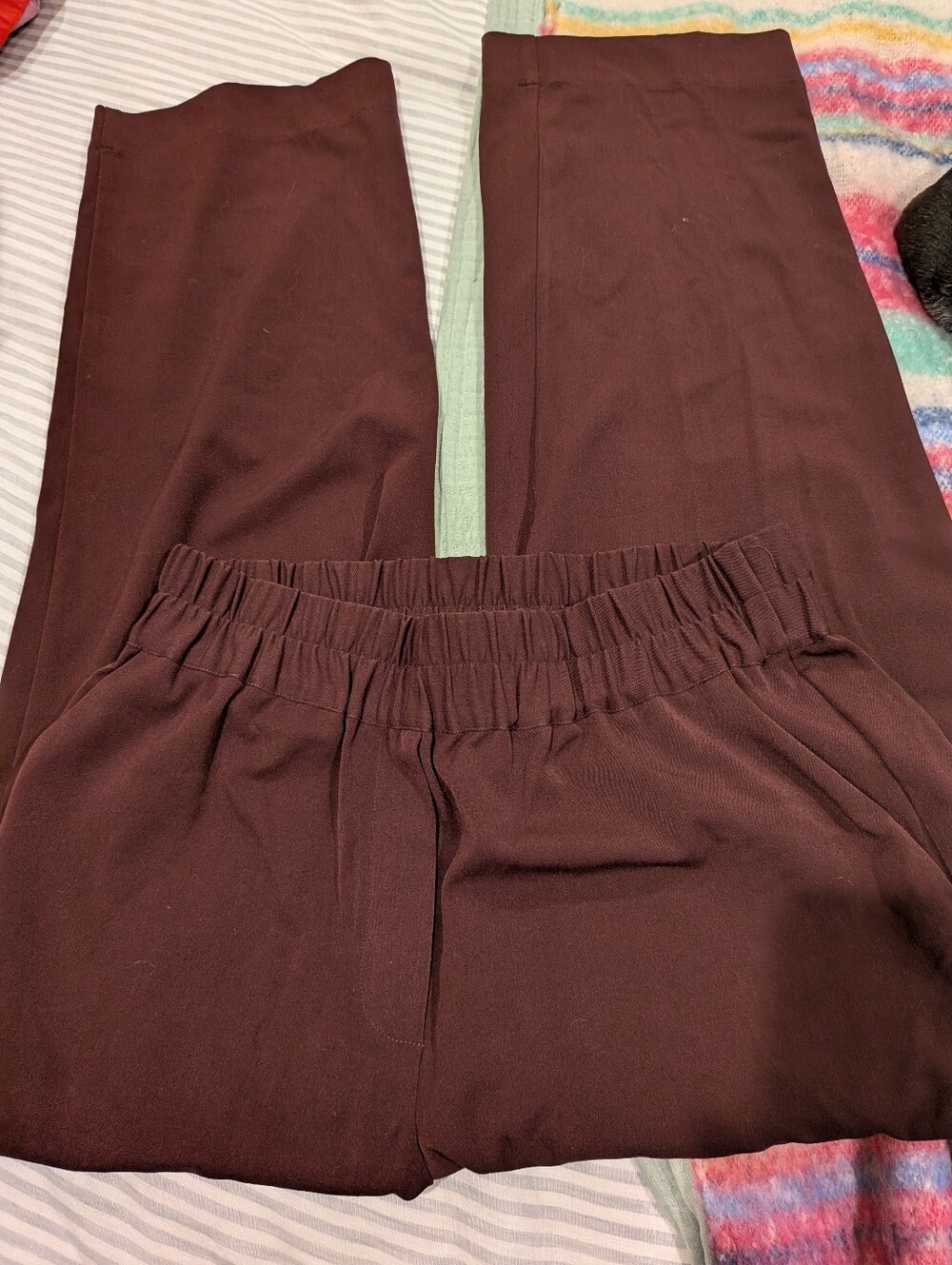 Universal Standard Elastic Waist Wide-Leg Pants - Deep Burgundy - 10